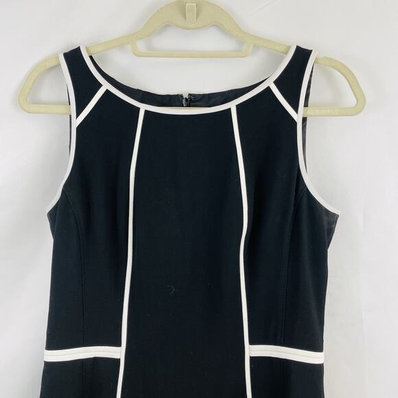 White House Black Market Sz 8 Piped Sheath Dress & Blazer Set Career Business - Picture 8 of 14